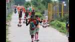 Kanwariyas arriving in Uttarakhand’s Haridwar from neighbouring states. (HT Photo) Kanwariyas arriving in Uttarakhand’s Haridwar from neighbouring states. (HT Photo)