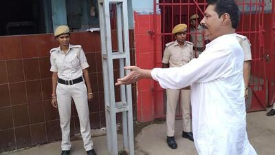 Former Mokama MLA Anant Singh outside the Beur jail in 2019. (HT File Photo)