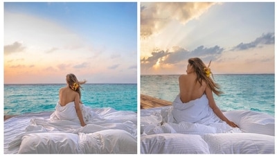 Mouni Roy often takes out time from her hectic schedule to do all the things that fill her soul. Whether it is the hills or the beach, she loves being surrounded by nature. She recently took to her Instagram handle to treat her fans with pictures of herself enjoying the sunset wrapped in duvet. (Instagram/@imouniroy) Mouni Roy often takes out time from her hectic schedule to do all the things that fill her soul. Whether it is the hills or the beach, she loves being surrounded by nature. She recently took to her Instagram handle to treat her fans with pictures of herself enjoying the sunset wrapped in duvet. (Instagram/@imouniroy)