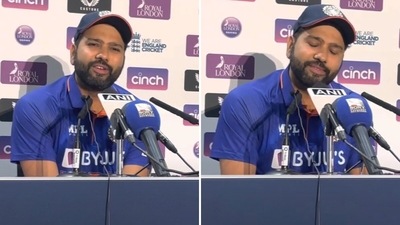 Rohit Sharma during the press conference.&nbsp; (YouTube)