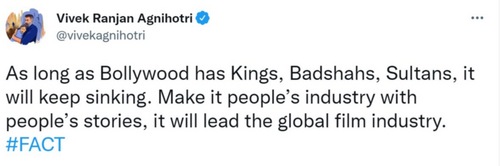 Vivek Agnihotri's tweet.