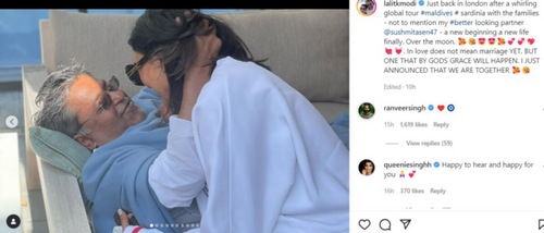 Lalit Modi shared pictures featuring him and Sushmita Sen on Thursday. Lalit Modi shared pictures featuring him and Sushmita Sen on Thursday. 