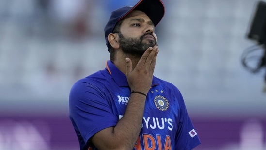 India captain Rohit Sharma waits to do a post-match interview (AP) India captain Rohit Sharma waits to do a post-match interview (AP)