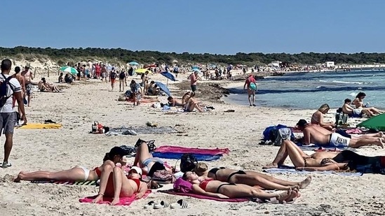 A victim of climate change? The longest natural beach on Mallorca, Playa Es Trenc, is steadily becoming narrower(Augst/Eibner-Pressefoto/picture alliance) A victim of climate change? The longest natural beach on Mallorca, Playa Es Trenc, is steadily becoming narrower(Augst/Eibner-Pressefoto/picture alliance)