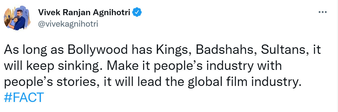 Vivek Agnihotri's tweet.