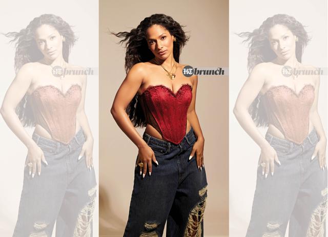 Masaba says, “I have realised my worth, and I have discovered that I am a survivor. I am like a cockroach”; Corset by Yash Patil; Jeans by Huemn; Necklace by Viange; Rings by Zohra; Nails by Nail Sutra (The House of Pixels) Masaba says, “I have realised my worth, and I have discovered that I am a survivor. I am like a cockroach”; Corset by Yash Patil; Jeans by Huemn; Necklace by Viange; Rings by Zohra; Nails by Nail Sutra (The House of Pixels)