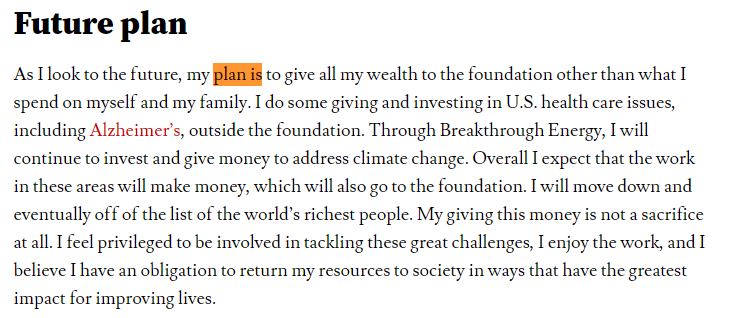 Bill Gates, on the website - www.gatesnotes.com  - revealed his future plans. 