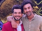 Ranbir Kapoor with his childhood friend Arjun Bijlani on the set of Ravivaar With Star Parivaar. Ranbir Kapoor with his childhood friend Arjun Bijlani on the set of Ravivaar With Star Parivaar.