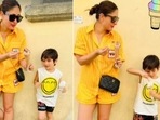 Kareena Kapoor and Taimur Ali Khan enjoyed ice cream.