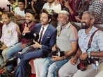 HT India’s Most Stylish 2022: Kartik Aaryan&nbsp;with photographers at the event on Friday.