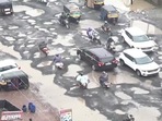 Vapi-Silvassa National Highway 48 remains completely riddled with potholes after heavy rain.
