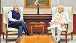 New Delhi, India - July 16, 2022: West Bengal governor Jagdeep Dhankhar called on Prime Minister Narendra Modi in New Delhi, India, on Saturday, July 16, 2022. BJP announced Jagdeep Dhankhar as its candidate for the Vice Presidential election 2022 after a parliamentary board meeting at party headquarters. (PMO / Twitter) New Delhi, India - July 16, 2022: West Bengal governor Jagdeep Dhankhar called on Prime Minister Narendra Modi in New Delhi, India, on Saturday, July 16, 2022. BJP announced Jagdeep Dhankhar as its candidate for the Vice Presidential election 2022 after a parliamentary board meeting at party headquarters. (PMO / Twitter)