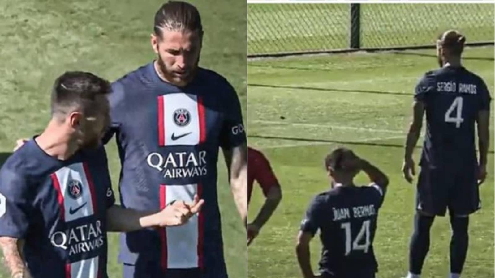 Watch Lionel Messi meet new PSG team-mates as Sergio Ramos makes