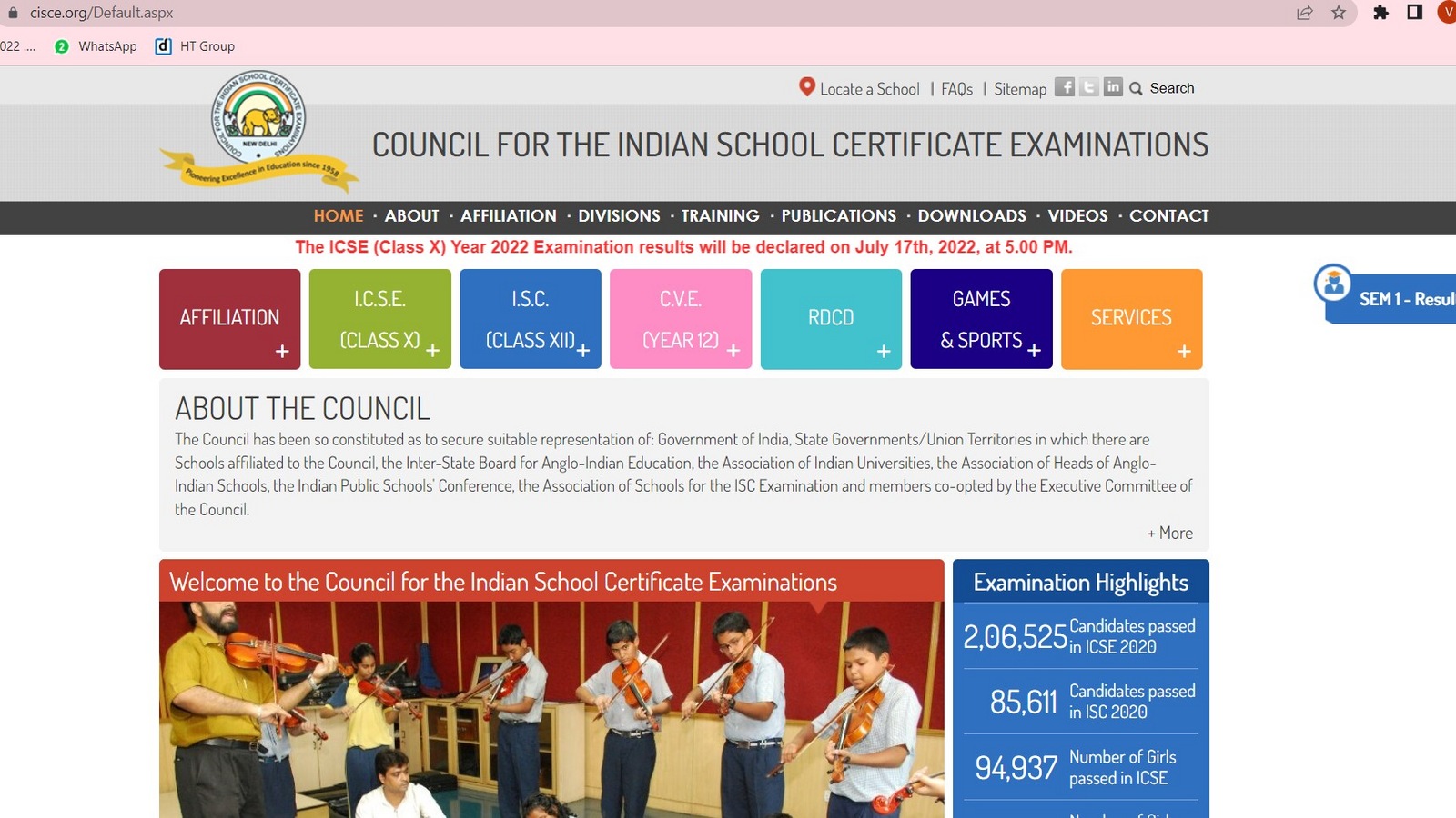 ICSE Result 2022 Live Updates: CISCE Class 10th results today at cisce.org