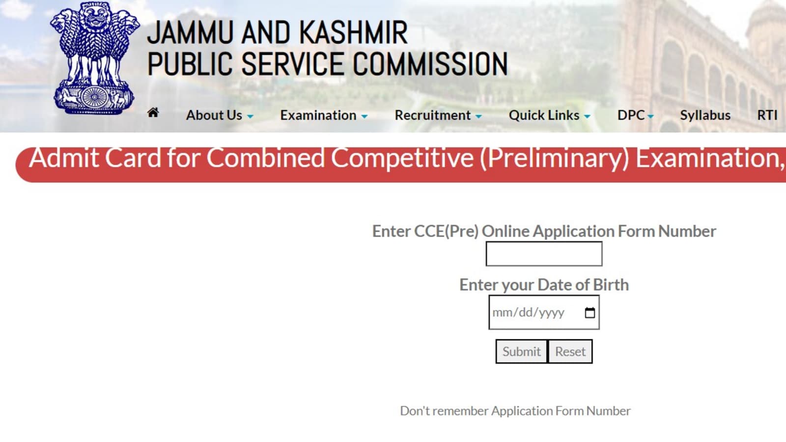 JKPSC CCE admit card released at jkpsc.nic.in, here’s direct link