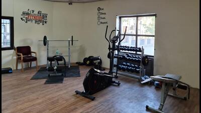 The gym, with equipment worth ₹10 lakh, has been set up at the sports complex at Kaza and is aimed at promoting fitness among local youngsters. (HT Photo) The gym, with equipment worth ₹10 lakh, has been set up at the sports complex at Kaza and is aimed at promoting fitness among local youngsters. (HT Photo)