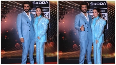 Arjun Kapoor and Malaika Arora won Most Stylish Couple at HT India's Most Stylish 2022 awards. For the occasion, the duo twinned in fancy blue outfits. (HT Photo/Varinder Chawla) Arjun Kapoor and Malaika Arora won Most Stylish Couple at HT India's Most Stylish 2022 awards. For the occasion, the duo twinned in fancy blue outfits. (HT Photo/Varinder Chawla)