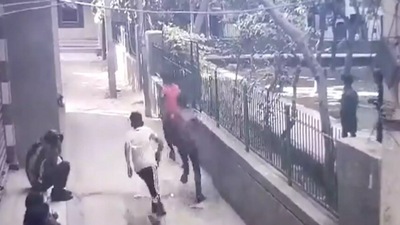 A screengrab of a CCTV video of the incident. A screengrab of a CCTV video of the incident.