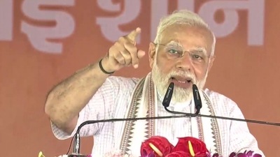 Prime Minister Narendra Modi addresses crowd at Jalaun district. (Twitter/ANI) Prime Minister Narendra Modi addresses crowd at Jalaun district. (Twitter/ANI)
