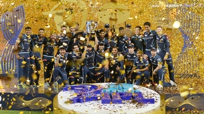 Gujarat Titans players with the IPL trophy after winning the final T20 cricket match of the Indian Premier League 2022 (PTI) Gujarat Titans players with the IPL trophy after winning the final T20 cricket match of the Indian Premier League 2022 (PTI)