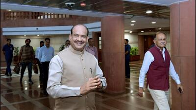 Lok Sabha Speaker Om Birla arrives for an all-party meeting ahead of the Monsoon Session of Parliament, in New Delhi on Saturday. (ANI) Lok Sabha Speaker Om Birla arrives for an all-party meeting ahead of the Monsoon Session of Parliament, in New Delhi on Saturday. (ANI)
