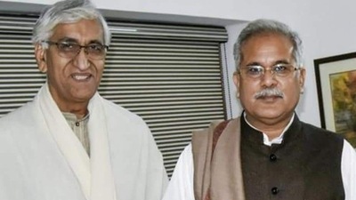 TS Singh Deo (left) and Bhupesh Baghel. (File Photo) TS Singh Deo (left) and Bhupesh Baghel. (File Photo)