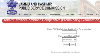 JKPSC CCE admit card released at jkpsc.nic.in, here's direct link