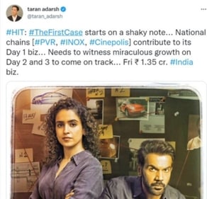 The film collected  <span class='webrupee'>₹</span>1.35 crore at the domestic box office on day one of its release.