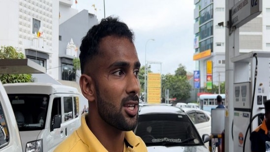 Sri Lankan cricketer Chamika Karunaratne.(Twitter/ANI)