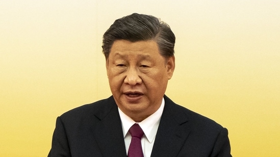 Xi met with leaders of the Xinjiang Production and Construction Corps.(Bloomberg)