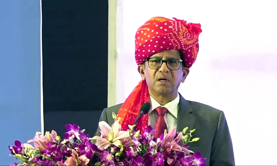 Chief Justice of India Justice NV Ramana addresses at the 18th All India Legal Services Authorities' Meet, in Jaipur. (ANI) Chief Justice of India Justice NV Ramana addresses at the 18th All India Legal Services Authorities' Meet, in Jaipur. (ANI)