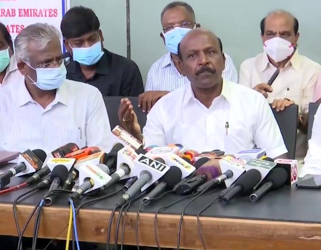 Health minister Ma Subramanian (right) pointed out that no cases of monkeypox have been found in Tamil Nadu. (ANI Photo)