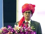 Chief Justice of India Justice NV Ramana addresses at the 18th All India Legal Services Authorities' Meet, in Jaipur.&nbsp;
