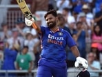 India's Rishabh Pant celebrates after reaching a century(AP) India's Rishabh Pant celebrates after reaching a century(AP)