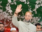 AIMIM President Asaduddin Owaisi during a rally ahead of local body elections, in Jabalpur.(PTI)