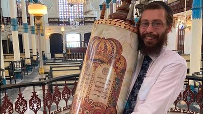 Rabbi Jonathan Goldschmidt from UK at Kolkata’s Maghen David synagogue. Kolkata has the smallest Jewish community among all Indian cities with a total of 23 members. (HT Photo)