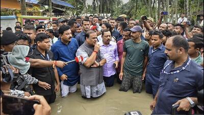 Assam chief minister Himanta Biswa Sarma said that the state government has provided ₹4 lakh each to families of all those who lost lives in floods and landslides. (PTI) Assam chief minister Himanta Biswa Sarma said that the state government has provided ₹4 lakh each to families of all those who lost lives in floods and landslides. (PTI)