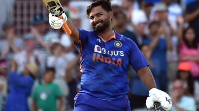 India's Rishabh Pant celebrates after reaching a century (AP) India's Rishabh Pant celebrates after reaching a century (AP)
