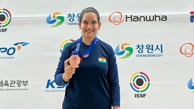 Anjum Moudgil won a bronze medal at the ISSF Shooting World Cup in Changwon (Twitter/OfficialNRAI) Anjum Moudgil won a bronze medal at the ISSF Shooting World Cup in Changwon (Twitter/OfficialNRAI)