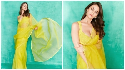 Vaani Kapoor and Ranbir Kapoor's upcoming film Shamshera is all set to hit theatres on July 22. The duo is leaving no stone unturned in promoting their film. Fashionista Vaani has been nailing every look. Recently, she stepped out looking like a diva in a yellow organza saree. (Instagram/@_vaanikapoor_) Vaani Kapoor and Ranbir Kapoor's upcoming film Shamshera is all set to hit theatres on July 22. The duo is leaving no stone unturned in promoting their film. Fashionista Vaani has been nailing every look. Recently, she stepped out looking like a diva in a yellow organza saree. (Instagram/@_vaanikapoor_)