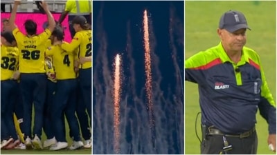 Umpire calls no-ball after Hampshire celebrate win (Twitter/T20 Blast)