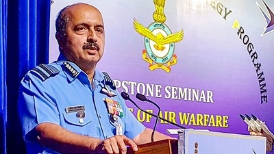 IAF chief Air Chief Marshal VR Chaudhari. (PTI file) IAF chief Air Chief Marshal VR Chaudhari. (PTI file)