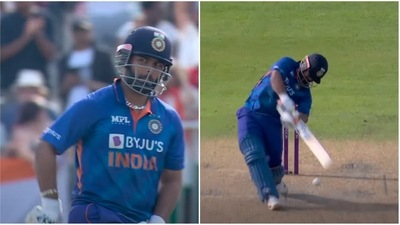 Rishabh Pant against David Willey (Twitter)