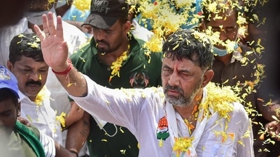 Asked about him specifically mentioning November 27 as the date of announcement, Karnataka Congress chief DK Shivakumar said, “We too get certain information, as you people (reporters) get.” (PTI) Asked about him specifically mentioning November 27 as the date of announcement, Karnataka Congress chief DK Shivakumar said, “We too get certain information, as you people (reporters) get.” (PTI)