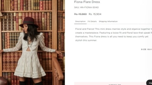 Price of the dress Pooja Hegde wore during her UK trip.&nbsp; (hemantandnandita.in)