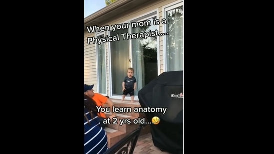 The 2-year-old boy points to different body parts that he is being asked.&nbsp;(that__physio_lady_/Instagram)