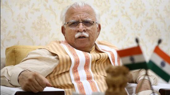 On SYL, Haryana chief minister Manohar Lal Khattar says he has sought the mediation of Centre. He has written to the Union Jal Shakti Ministry to convene a meeting of Haryana and Punjab at the earliest. (Sanjeev Sharma/HT)