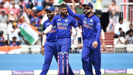 Hardik Pandya took a four-wicket haul and conceded only 24 runs in seven overs.(AP)