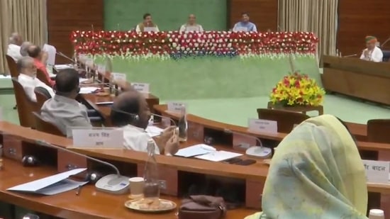 All-party meeting called by the government ahead of the Monsoon session of Parliament, begins in Parliament Annexe building on Sunday.(ANI)