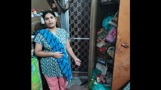 The woman at whose house the burglars struck in Ludhiana. (ht photo)